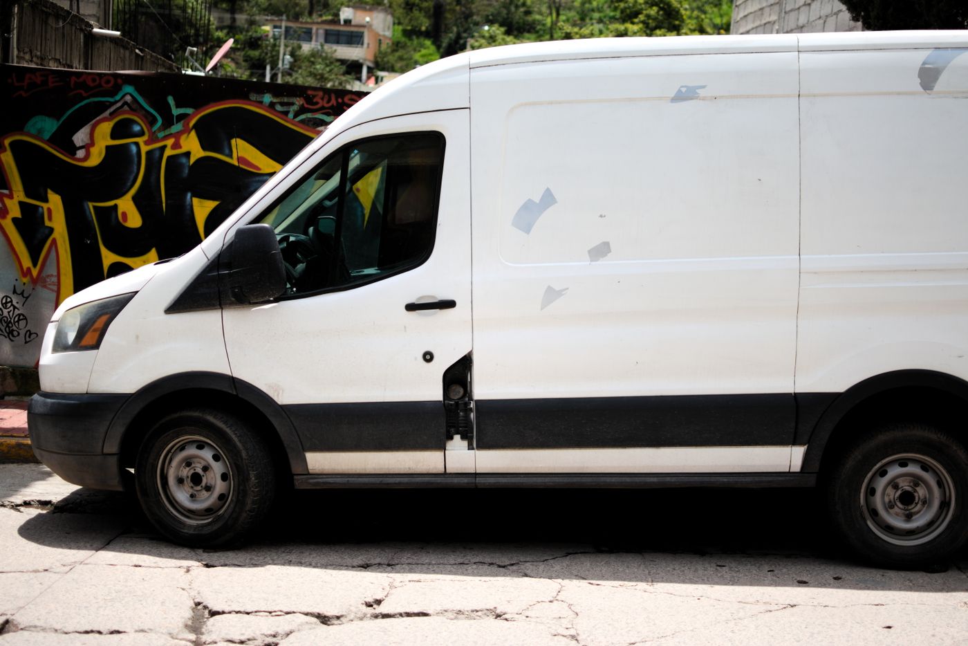 Mobile service van stocked for the day's jobs.